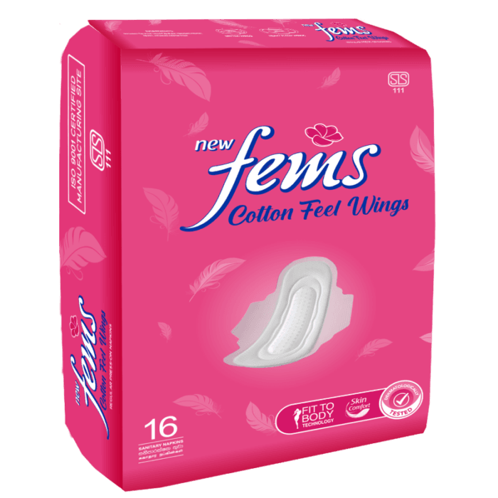 Fems Cotton Wings 16's pack