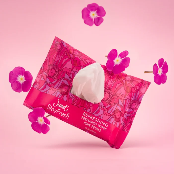 Janet Pink Petals Refreshing Perfumed Wipes-1