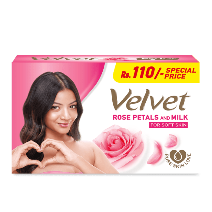 Velvet Soap Rose Petals And Milk 70G