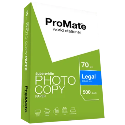 ProMate Photocopy Paper 70GSM Legal 500 Sheets Pack