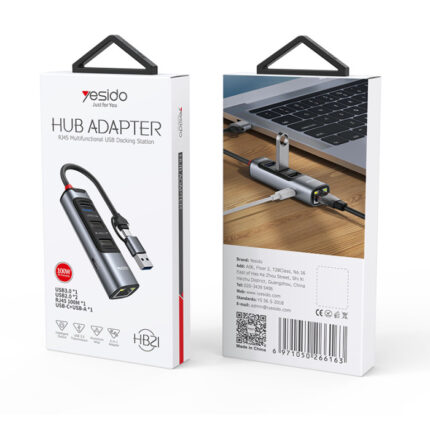 YESIDO HB19 4-in-1 Multi-Functional Hub Adapter