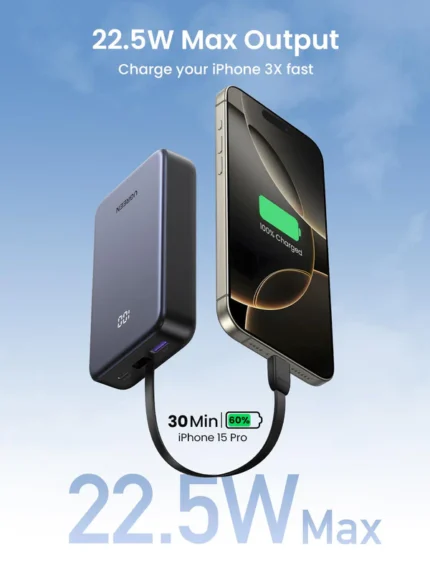 UGREEN Power Bank 20000mAh 20W with Integrated Type-C Cable
