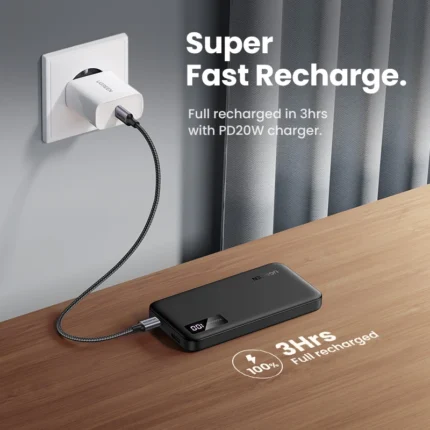 UGREEN 20W 10000mAh Two-way Fast Charging Power Bank Black