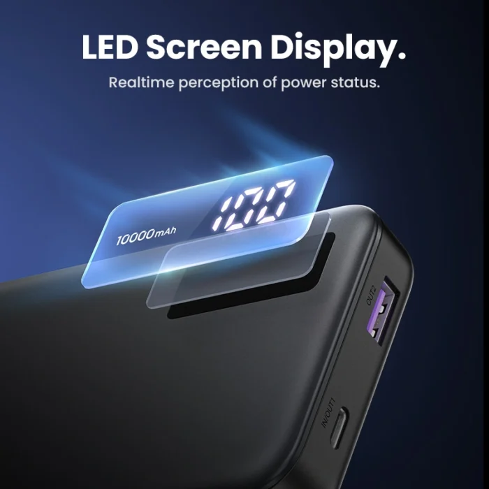 UGREEN 20W 10000mAh Two-way Fast Charging Power Bank Black