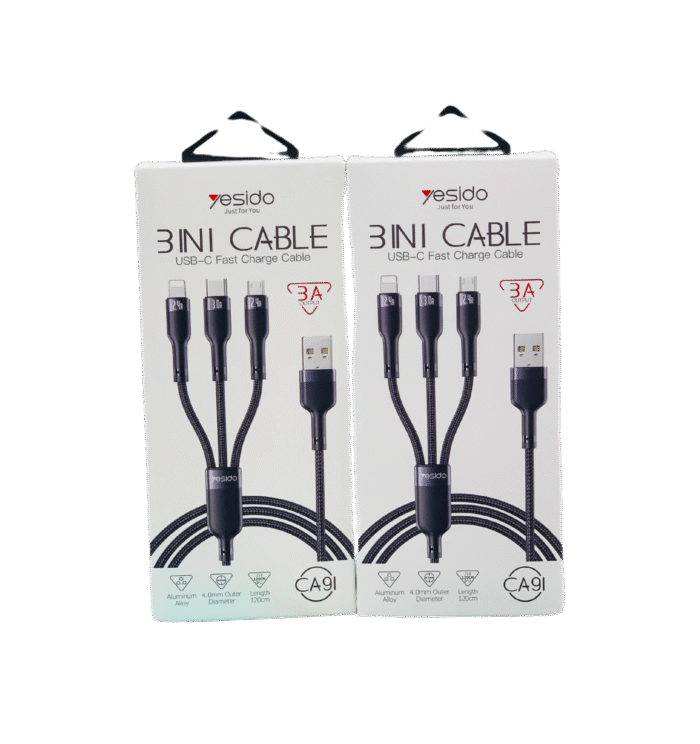 YESIDO CA91 3 IN 1 DATA CABLE