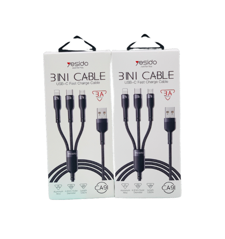 YESIDO CA91 3 IN 1 DATA CABLE