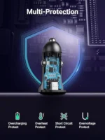 UGREEN 30W Type-C +USB Dual Port Car Charger