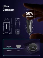 UGREEN 30W Type-C +USB Dual Port Car Charger